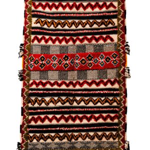 Hand-Woven Moroccan Glaoui Rug – Colorful Zigzag & Mixed Texture
