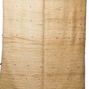Playful Minimalist Berber Rug – Cream Wool Shag with Colorful Confetti Dots