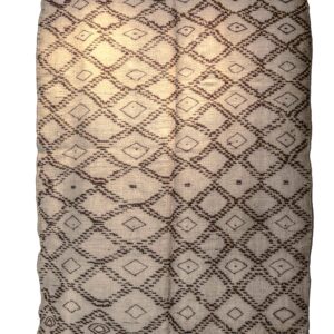 Extra-Large Classic Cream & Dark Diamond Berber Rug – Handwoven Wool Carpet