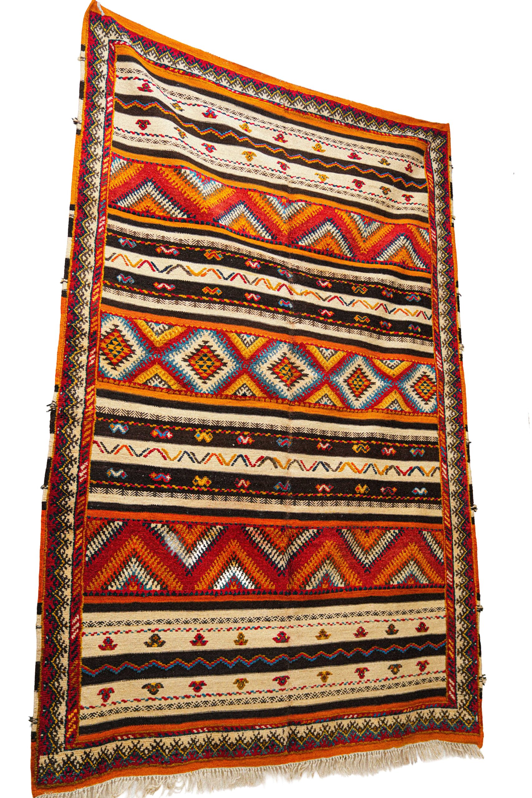 Vibrant Geometric Moroccan Kilim – Highly Detailed Handwoven Tribal Art - Image 3