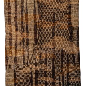 Contemporary Textured Berber Rug – Abstract Earthy Brown & Beige Geometric Art