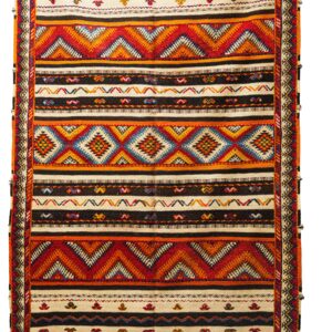 Vibrant Geometric Moroccan Kilim – Highly Detailed Handwoven Tribal Art