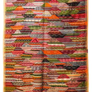 Kaleidoscope Geometric Tapestry Kilim – Vibrant Handwoven Moroccan Flatweave