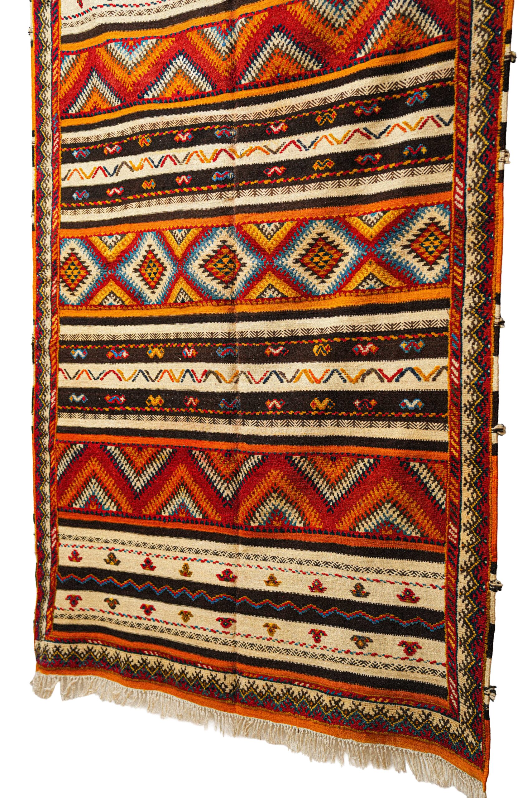 Vibrant Geometric Moroccan Kilim – Highly Detailed Handwoven Tribal Art - Image 4
