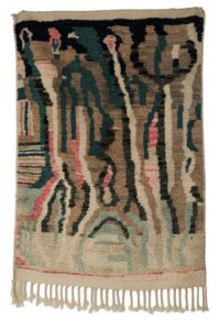 Authentic Berber Wool Rug – Contemporary Abstract Art in Earth Tones