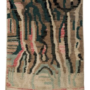 Authentic Berber Wool Rug – Contemporary Abstract Art in Earth Tones