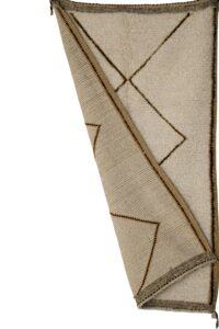 Authentic Berber Wool Rug – Minimalist Triple Diamond with Patterned Edges